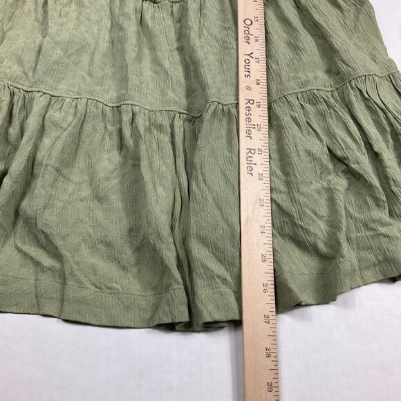 American Eagle Peasant Top M Olive Green Ruffle Tiered Soft Gauze Cottagecore - Picture 8 of 10